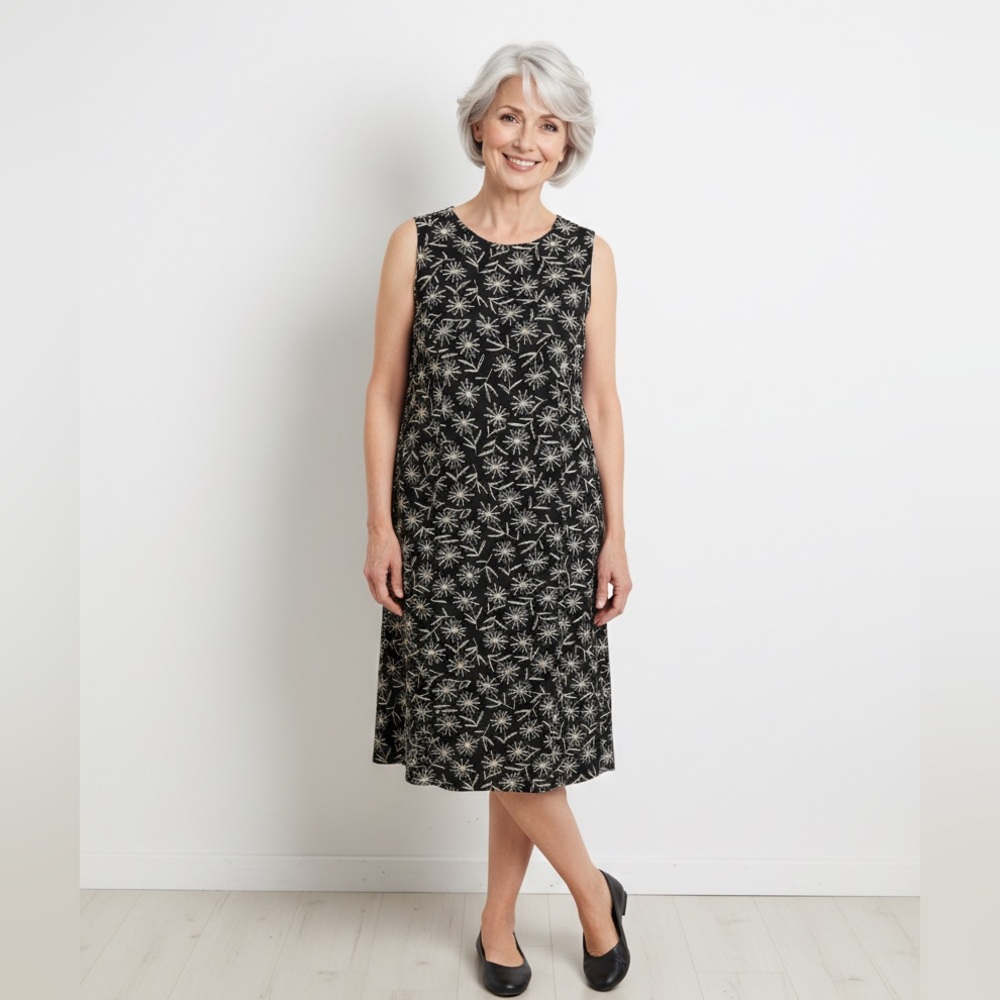 Karen Kane Black and Tan Sheath Midi Dress